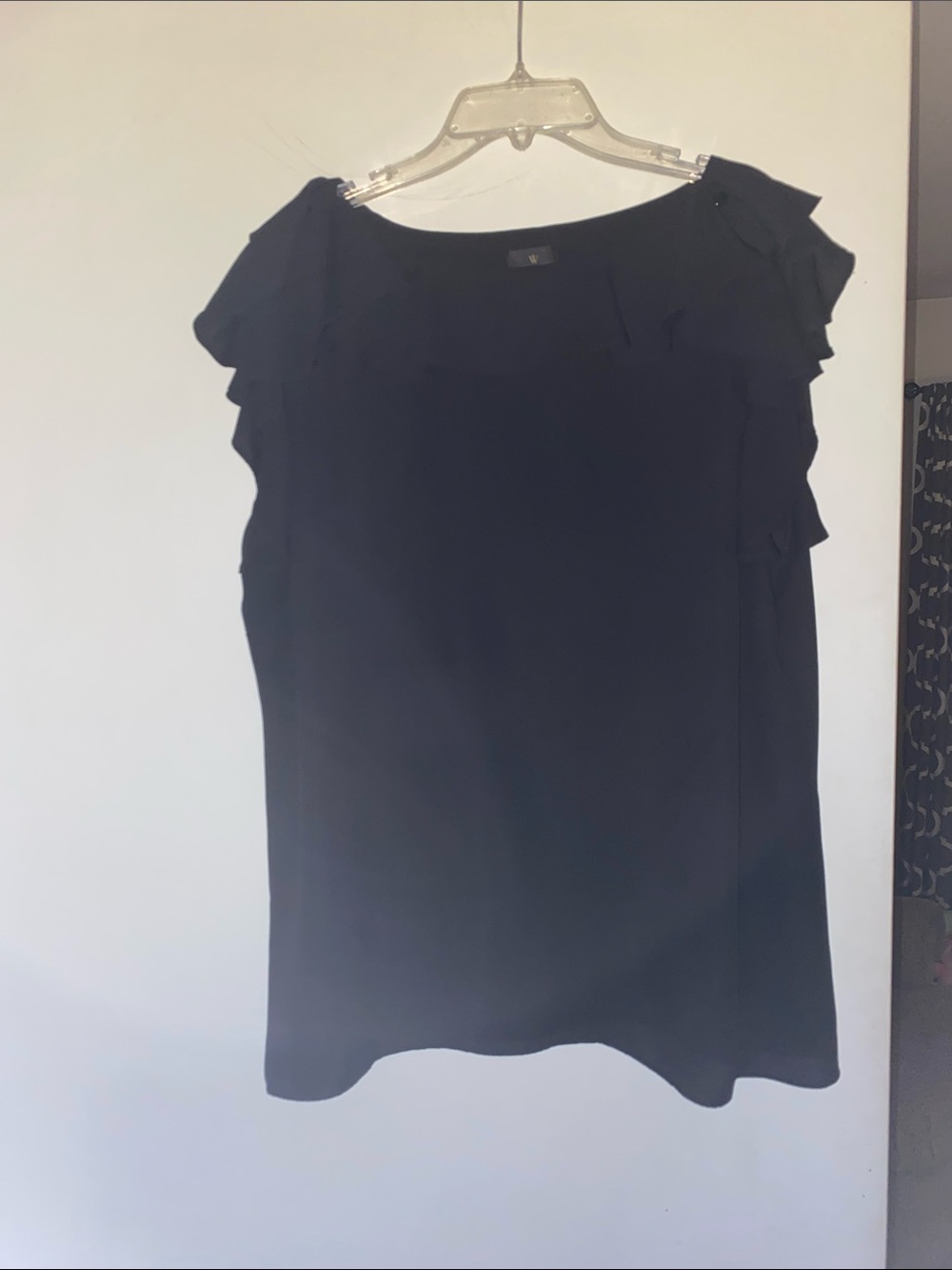 Worthington Black Ruffle-Sleeve Blouse